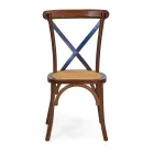 Stabelbar indendørs stol i egetræ og rattan-sæde - Barriera Viadurini