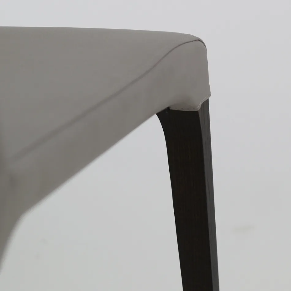 Indendørs stol i asketræ og kunstlæder lavet i Italien - Floki Viadurini