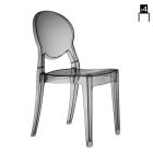 Indendørs eller udendørs stol i polykarbonat Made in Italy 4 stykker - Ice Viadurini