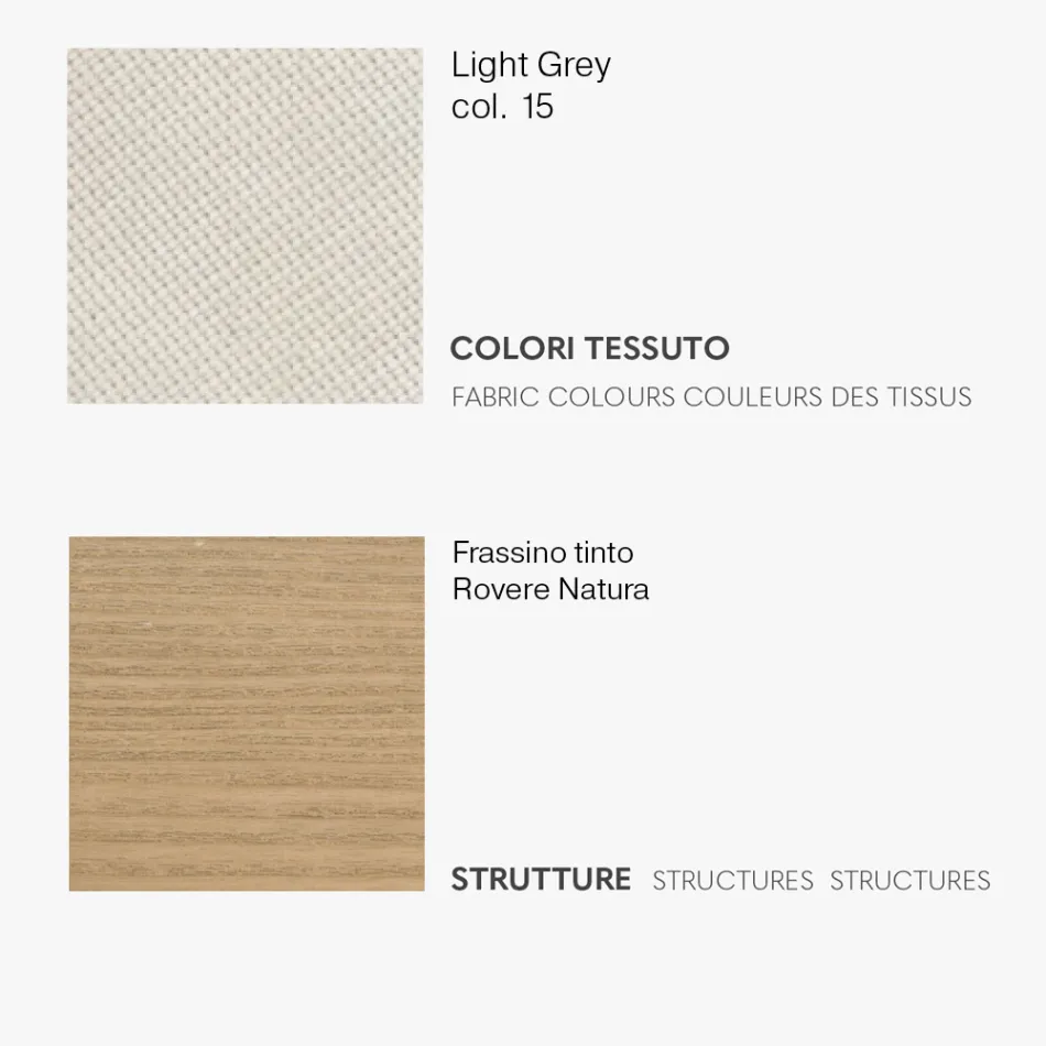 Spisestuestol med stofsæde og askestruktur - Aisha Viadurini