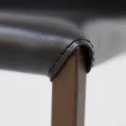 Spisestuestol med Corten-struktur og lædersæde Lavet i Italien - Orietta Viadurini