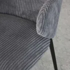 Spisestuestol med metalstel og fløjlssæde - Ridni Viadurini