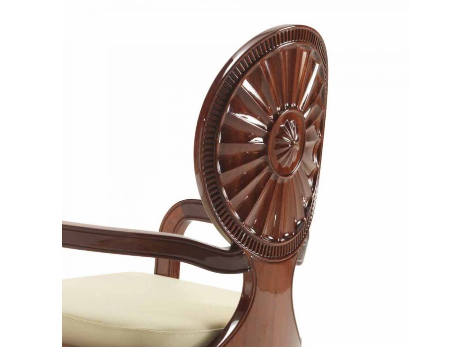 polstret design Spisebordsstol i træ glat, L51xP53cm, Nicole Viadurini