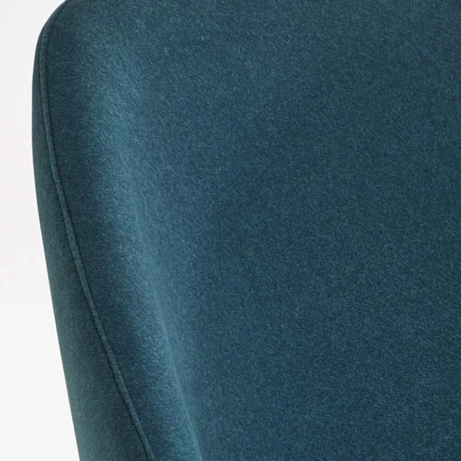 Spisestuestol i træ med flaskegrønt fløjlssæde lavet i Italien - Eddard Viadurini