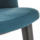 Spisestuestol i træ med flaskegrønt fløjlssæde lavet i Italien - Eddard Viadurini