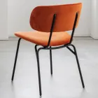 Spisestuestol i metal og pletfast fløjl, 2 stk - Valnerina Viadurini