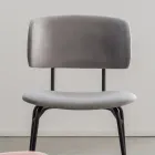 Spisestuestol i metal og pletfast fløjl, 2 stk - Valnerina Viadurini