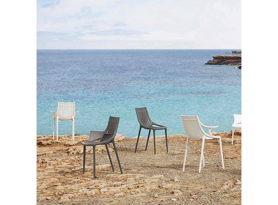 4-delt stabelbar udendørs spisestol af plast - Ibiza fra Vondom Viadurini
