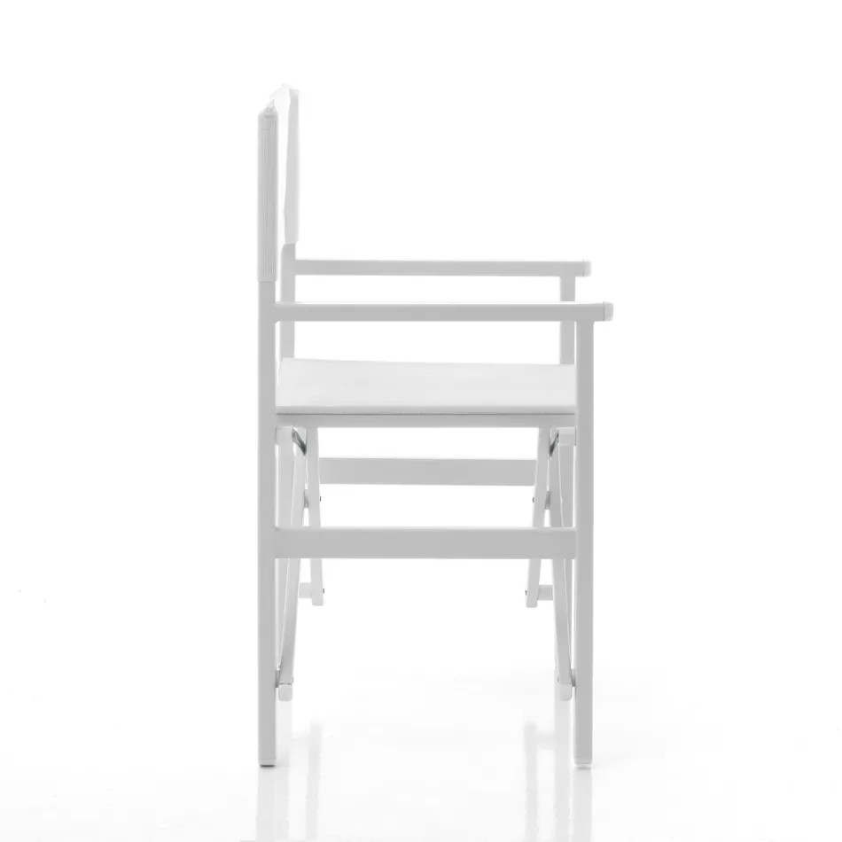 Sammenklappelig direktørstol i aluminium og tekstilen - Fluoro Viadurini