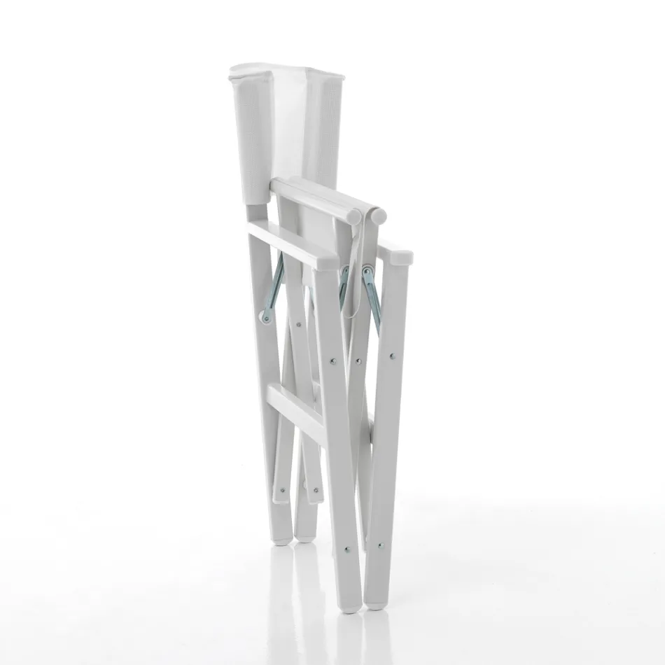 Sammenklappelig direktørstol i aluminium og tekstilen - Fluoro Viadurini