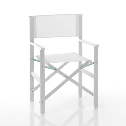 Sammenklappelig direktørstol i aluminium og tekstilen - Fluoro Viadurini