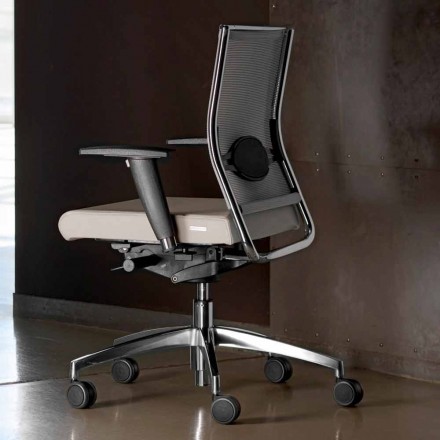 Ergonomisk drejelig kontorbordstol med hjul og armlæn - Gimiglia Viadurini