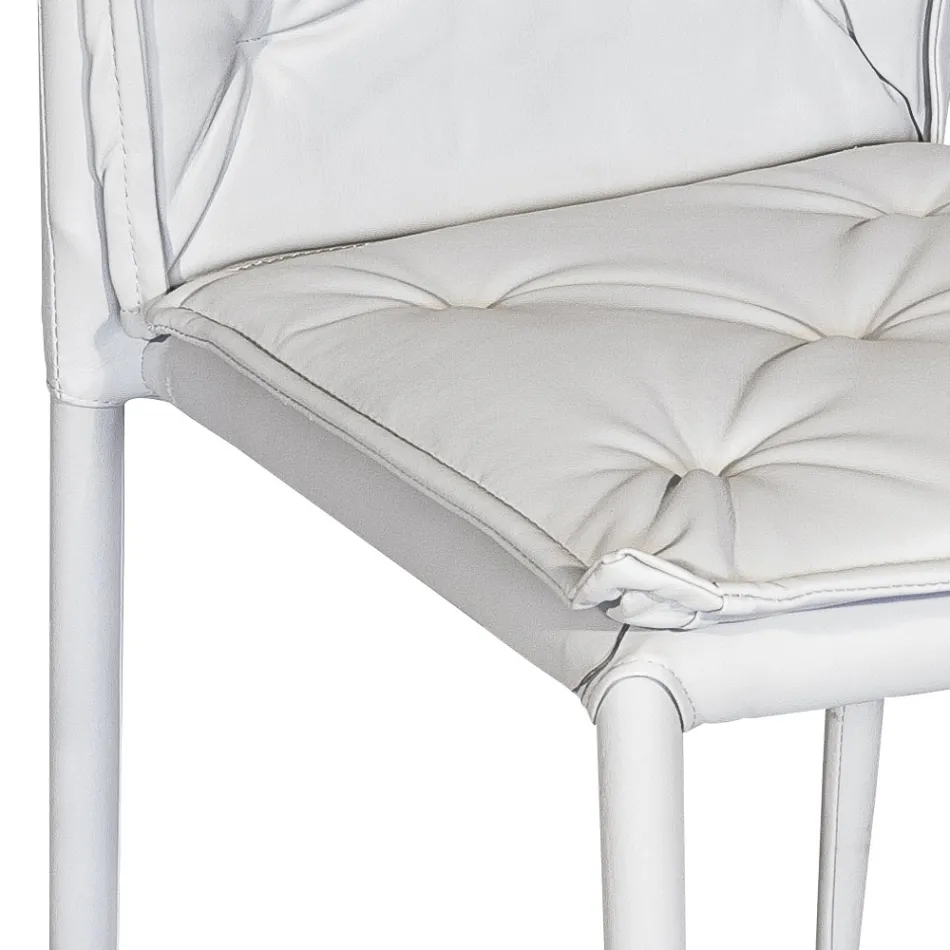 Stuestol med struktur og sæde i kunstlæder Fremstillet i Italien - Grogu Viadurini