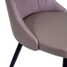 Dagligstuestol i metal og øko-læder med forskellige overflader - Onde Viadurini