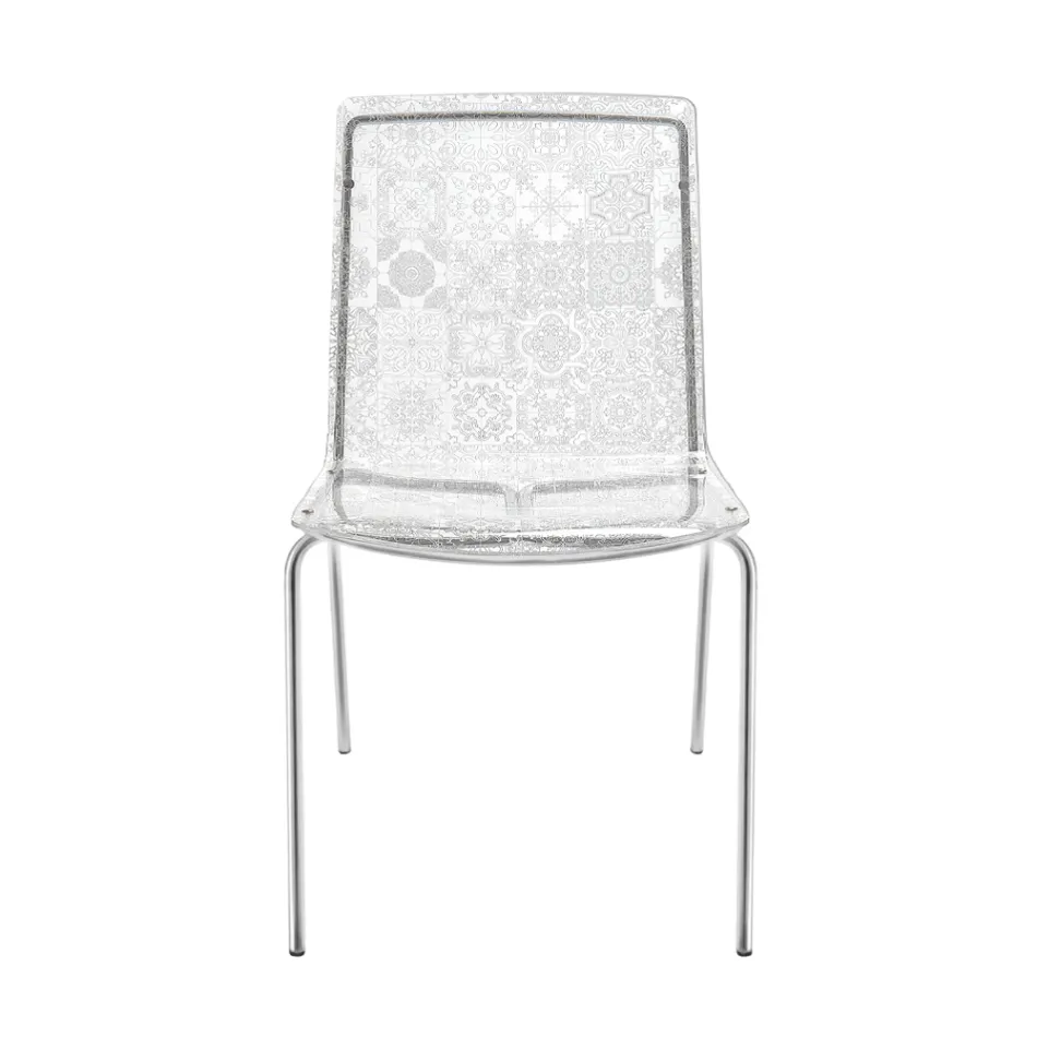 Stuestol i plexiglas og jern lavet i Italien, 2 stk - Pumbaa Viadurini