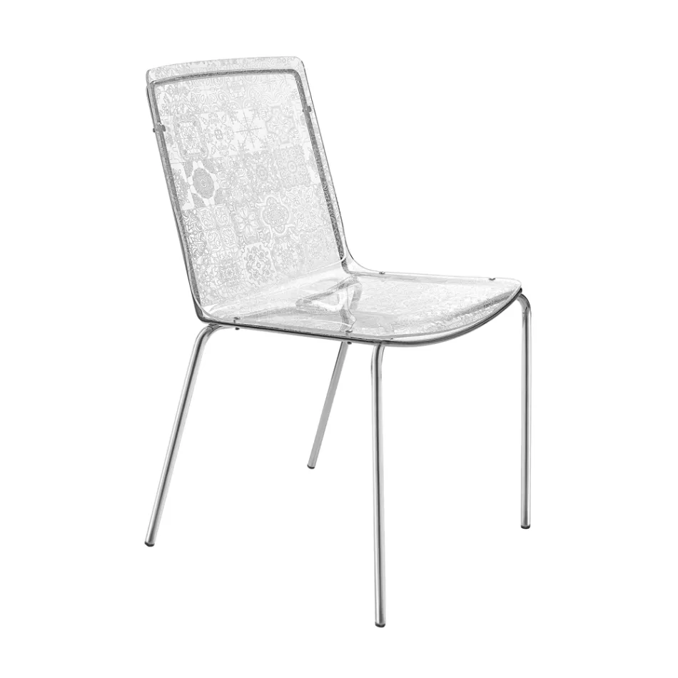 Stuestol i plexiglas og jern lavet i Italien, 2 stk - Pumbaa Viadurini