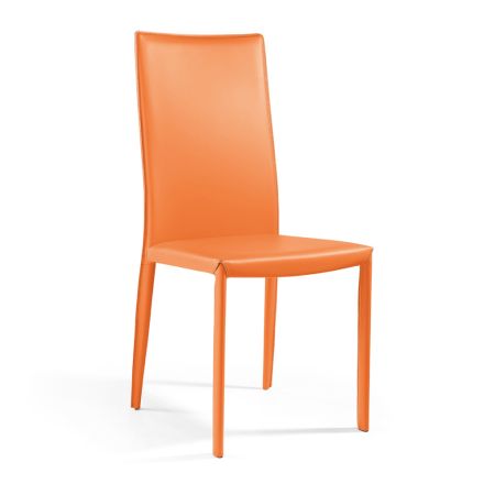 Stuestol i orange regenereret læder Made in Italy - Ride Viadurini