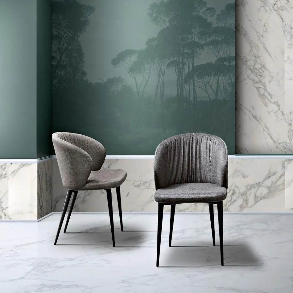 Stuestol i stof og ask af elegant design - Reginaldo Viadurini