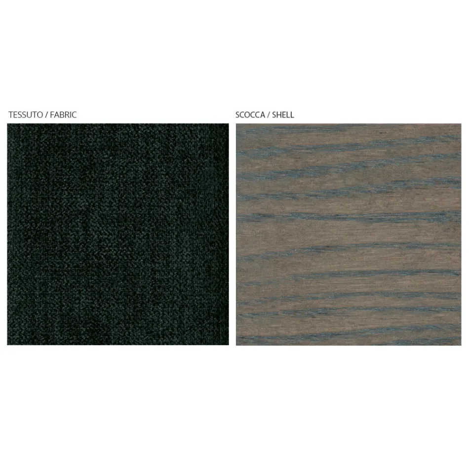 Stuestol i stof og massivt bøgetræ Made in Italy - Rein Viadurini