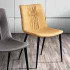 Stuestol i fiberstof med lædereffekt og metal lavet i Italien - Gohan Viadurini