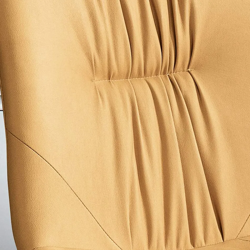 Stuestol i fiberstof med lædereffekt og metal lavet i Italien - Gohan Viadurini