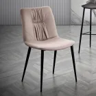 Stuestol i fiberstof med lædereffekt og metal lavet i Italien - Gohan Viadurini