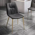 Stuestol i fiberstof med lædereffekt og metal lavet i Italien - Gohan Viadurini