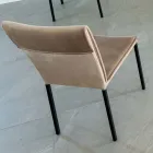 Stuestol i pletfast fløjl og sort struktur - Haroon Viadurini