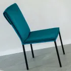 Stuestol i pletfast fløjl og sort struktur - Haroon Viadurini