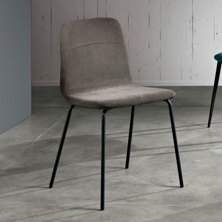 Moderne stue stol i stof og metal lavet i Italien, Egizia Viadurini