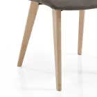 Stuestol betrukket med stof og ask bendesign - Florinda Viadurini