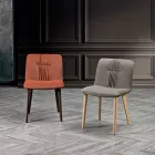 Stuestol betrukket med stof og ask bendesign - Florinda Viadurini