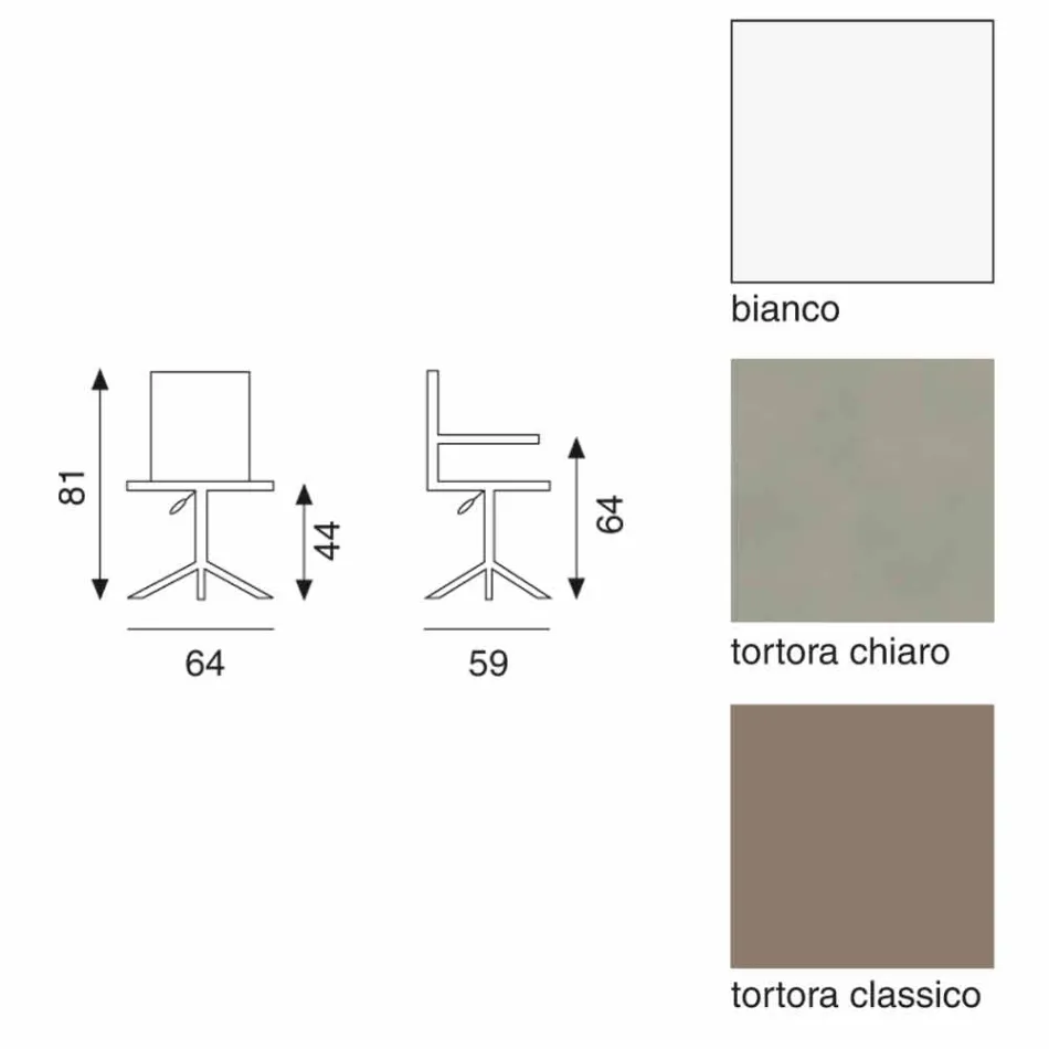 Michelle hvid øko-læder kontorstol Viadurini