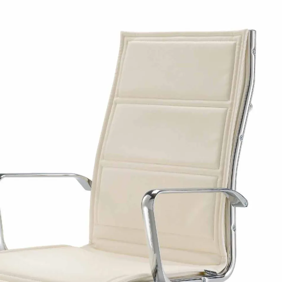 Kontorstol med monokoque i imiteret læder lavet i Italien Agata Viadurini