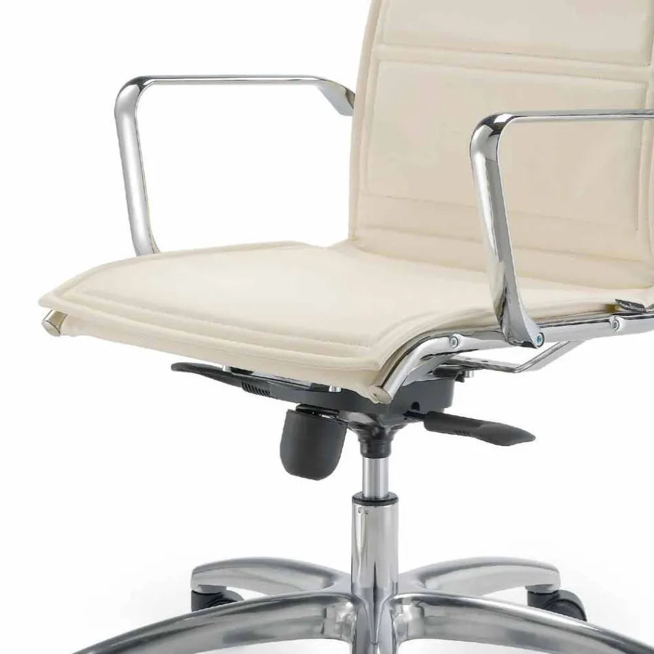 Kontorstol med monokoque i imiteret læder lavet i Italien Agata Viadurini