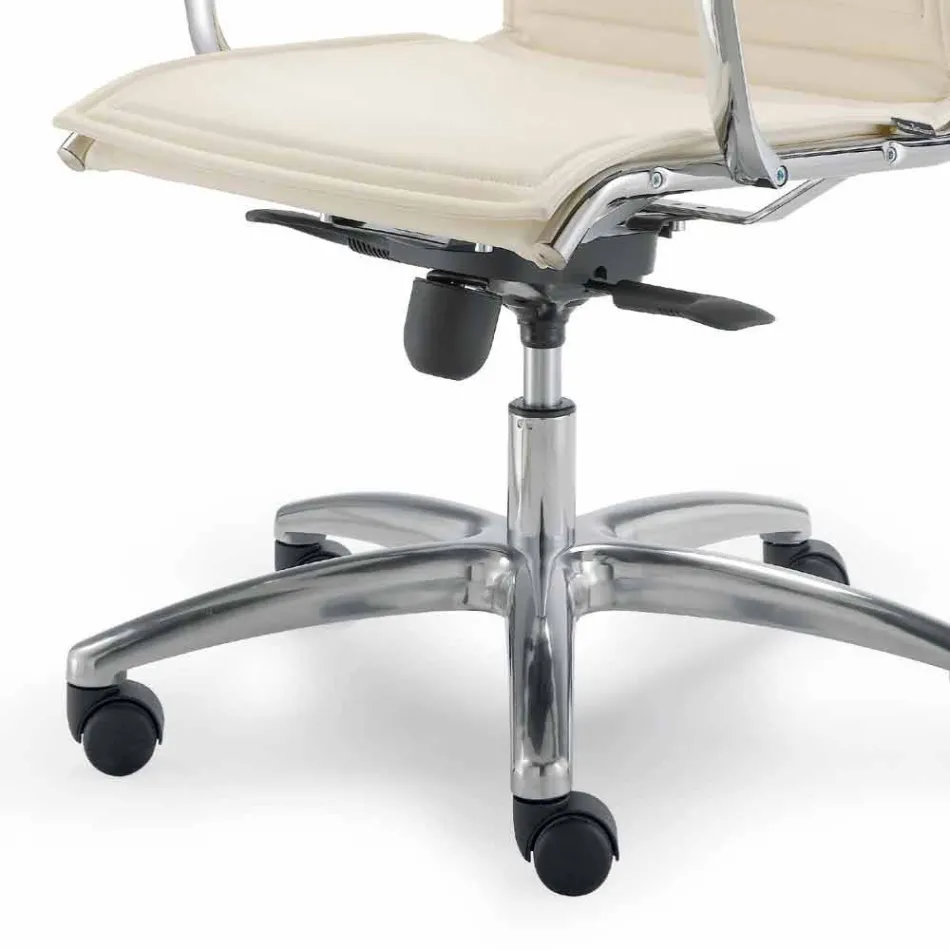 Kontorstol med monokoque i imiteret læder lavet i Italien Agata Viadurini