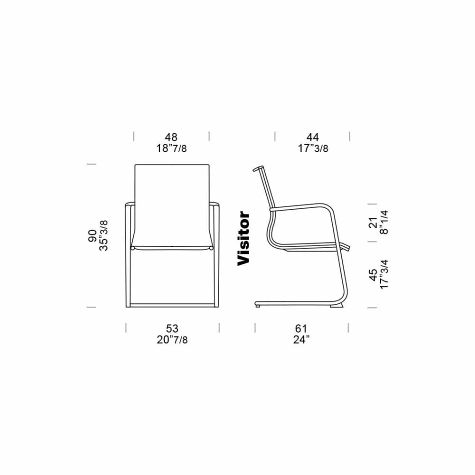 Ergonomisk slæde kontorstol med armlæn Made in Italy - Filanna Viadurini