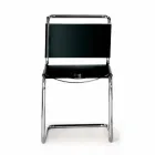 Læder kontorstol med forkromet stålkonstruktion fremstillet i Italien - Elite Viadurini