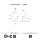 Kontorstol i bøg betrukket med koskind blomst typen Debora Viadurini
