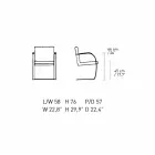 Læder kontorstol med krom stålkonstruktion fremstillet i Italien - kvarts Viadurini