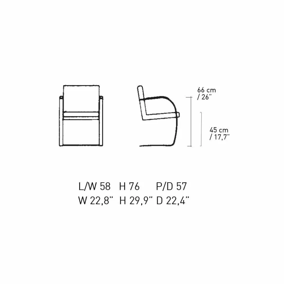 Læder kontorstol med krom stålkonstruktion fremstillet i Italien - kvarts Viadurini