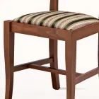 Klassisk designstol i træ og sæde i stof Made in Italy - Dorina Viadurini