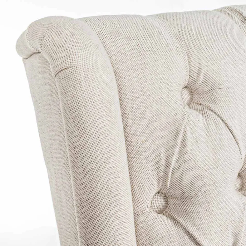 Klassisk designstol i stof og egetræ 2 stykker Homemotion - Forla Viadurini