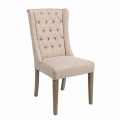 Klassisk designstol i stof og egetræ 2 stykker Homemotion - Forla