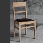 Design køkkenstol i bøgetræ og sæde i Ecoleather - Davina Viadurini