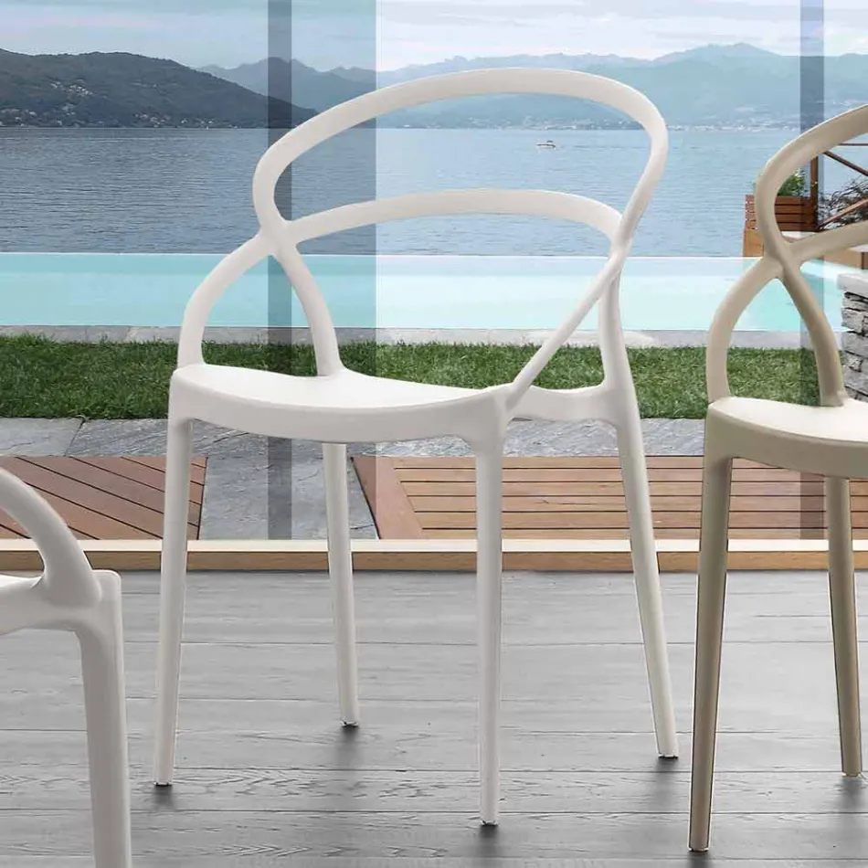 Moderne designstol i polypropylen fremstillet i Italien Pavia Viadurini