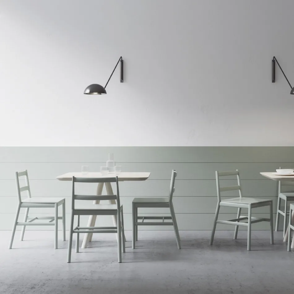 Højkvalitetsstol i massiv bøgetræ lavet i Italien, 2 stk - Nora Viadurini