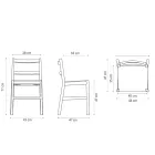 Højkvalitetsstol i massiv bøgetræ lavet i Italien, 2 stk - Nora Viadurini