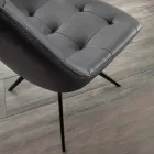 Polstret quiltet designstol i stof eller øko nabuk Venezia Viadurini