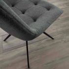 Polstret quiltet designstol i stof eller øko nabuk Venezia Viadurini